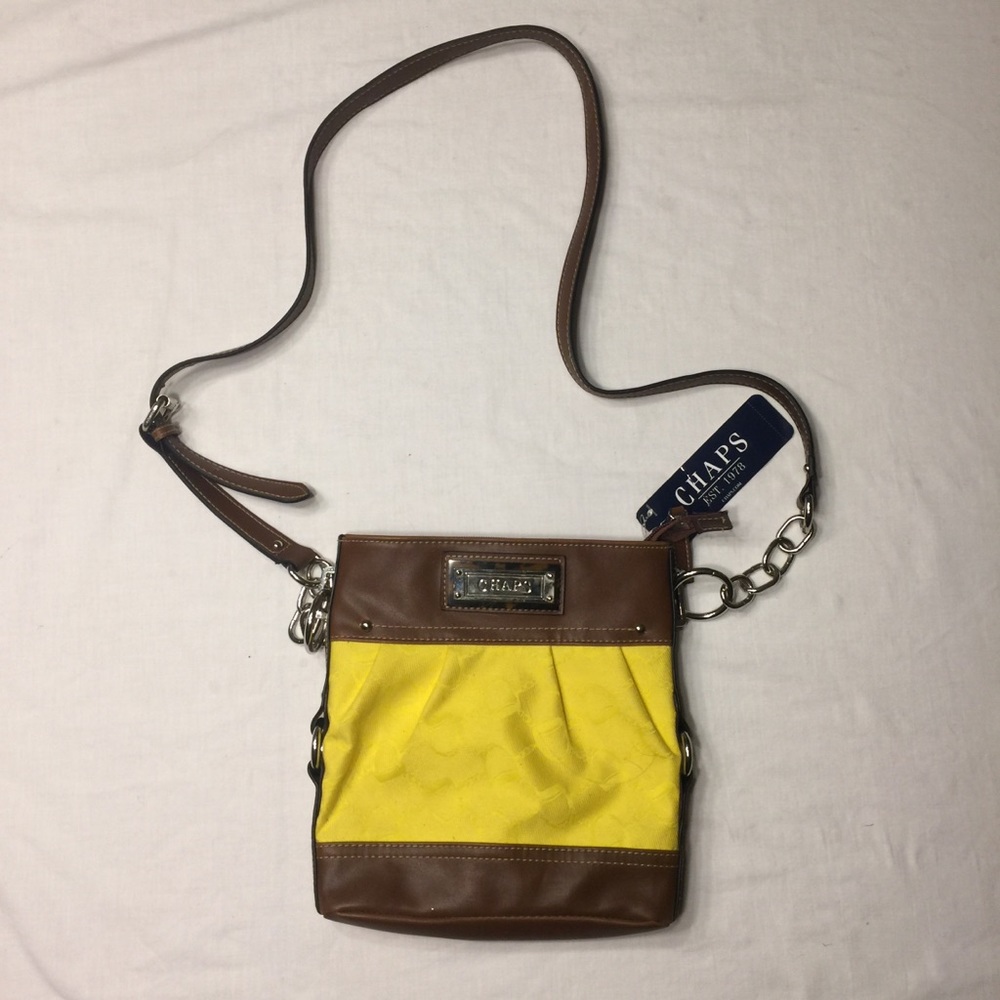 Chaps NWT yellow crossbody purse style 12MNA16 CP